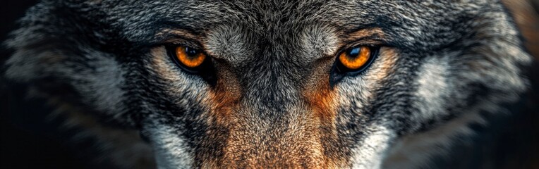 Intense Wolf Stare in a Detailed Portrait