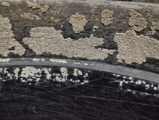 hard water that forms crust in the black plastic tub