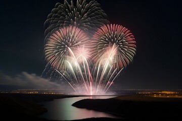 fireworks over the river