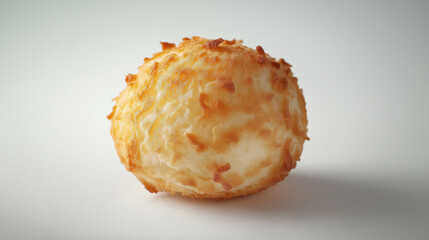 a coconut macaroon with a toasted golden top against an isolated white background