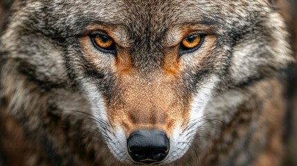 Fototapeta premium Intense Wolf Stare in a Detailed Portrait