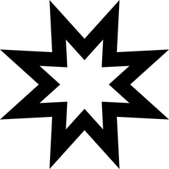 Star shape bold line. Geometric element