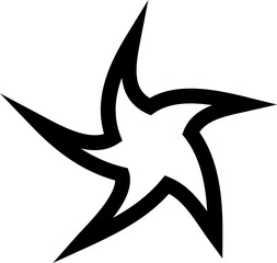 Star shape bold line. Geometric element