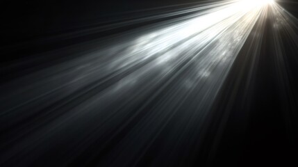 Abstract light rays in a black background, with a diagonal white light ray.
