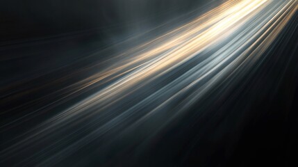 Abstract light streaks radiating from bottom corner with dark grey background.