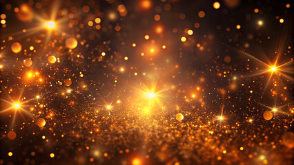 Obraz premium Sparkling bokeh background, festive mood, featuring golden lights and shimmering particles, copy space , christmas lights background
