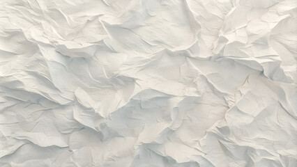 Fototapeta premium Wrinkled paper background, soft mood, featuring delicate folds and shades of white, copy space 