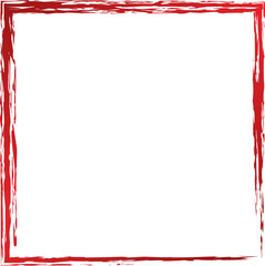 Square red frames in grunge style. Elements for design