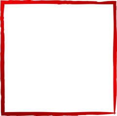 Square red frames in grunge style. Elements for design