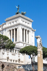 Rome, the Forum Romanum, the forum of Cesar and the remains of the Temple of Venus Genetrix,...