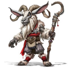 Fototapeta premium Goat Runesmith Occupation fantasy animal cartoon isolated whitebackground