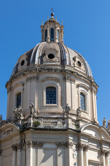 Fototapeta premium Trajan's Forum (Foro di Traiano) is a forum designed by the Roman Emperor Trajan. Arcaded square, the Basilica Ulpia, Trajan's Column and the Temple of Trajan.