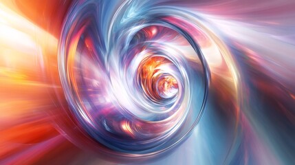 Obraz premium Abstract swirl of vibrant colors creating an optical illusion of a tunnel.