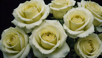 closeup of green roses in a isolated background