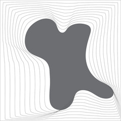 Square blend emblem. Curved line with frame element design