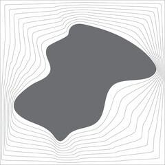 Square blend emblem. Curved line with frame element design