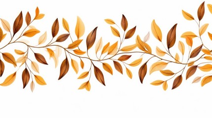Light brown and gold leaf frame background wallpaper with copy space