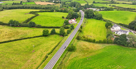 Aerial View of the A5 Curr Road from Omagh to Ballygawley County Tyrone Northern Ireland