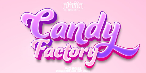 Candy editable text effect, customizable sweet and sugar 3d font style