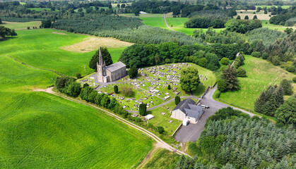 Aerial View of Colebrooke Parish Church of Ireland County Fermanagh Northern Ireland