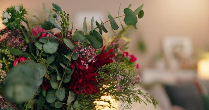 Flowers, candles and home for vigil or memorial for love, support and memories with tribute. House, death and funeral or commemoration with honor, celebration and respect with unity or solidarity