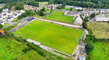 Aerial View of Tempo Maguires GAC and Hurling and Gaelic Football Pitch Tempo County Fermanagh Northern Ireland