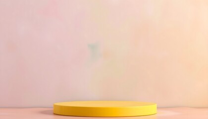 Yellow podium pedestal with matte color background. Style-53