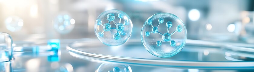 Molecular Structure in Glass Sphere Medical Concept