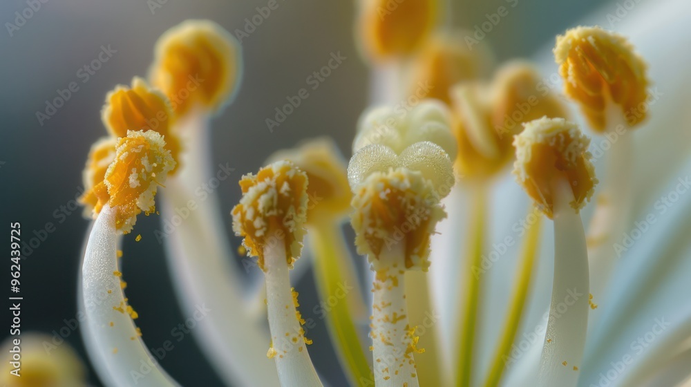 Canvas Prints Close-Up of a White Flower Stamens