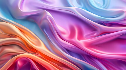 Obraz premium Abstract background with colorful waves of fabric in the sky, soft light and blurred edges