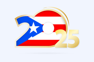 Year 2025 with Puerto Rico Flag pattern.