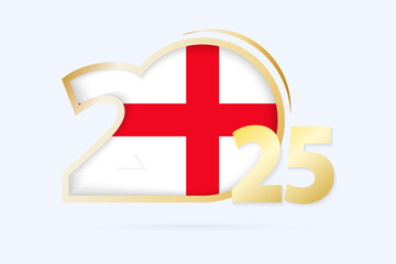 Obraz premium Year 2025 with England Flag pattern.