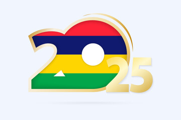 Year 2025 with Mauritius Flag pattern.