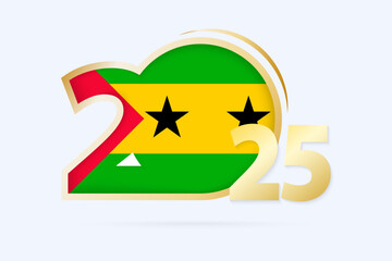 Year 2025 with Sao Tome and Principe Flag pattern.