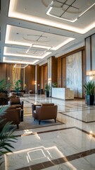 Explore the Elegant Interior of a Luxurious Private Hospital With Modern Design and Serene Ambiance. Generative AI