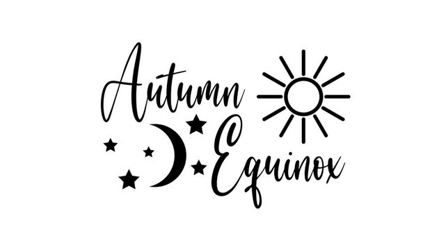 Autumn Equinox Text Animation. Great for Autumn Equinox Celebrations with transparent background, for banner, social media feed wallpaper stories