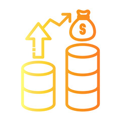 trade growth Line Gradient Icon