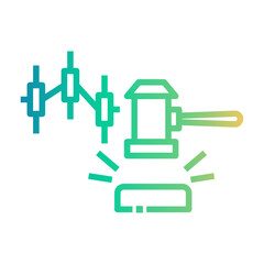 auction bid Line Gradient Icon