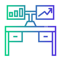 trading desk Line Gradient Icon