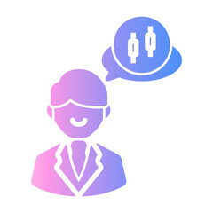market analyser Gradient icon