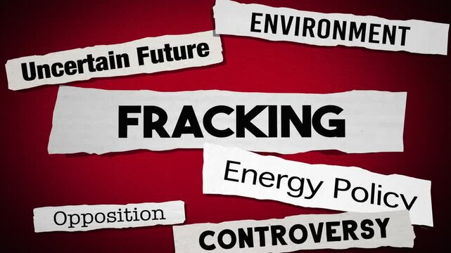 Fracking News Headlines Oil Gas Fossil Fuel Drilling Extraction Policy Controversy 3d Animation