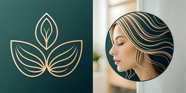 Wector woman face line design .Logo.