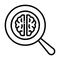 brain analysis  Line Icon