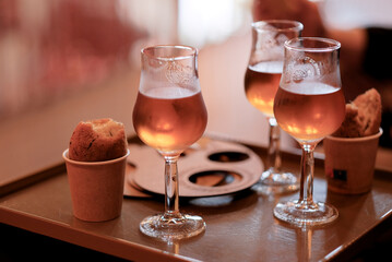 Traditional Portuguese Wine In Glass And Dining Snack