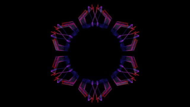Abstract Sci Fi Kaleidoscope Wireframe Background