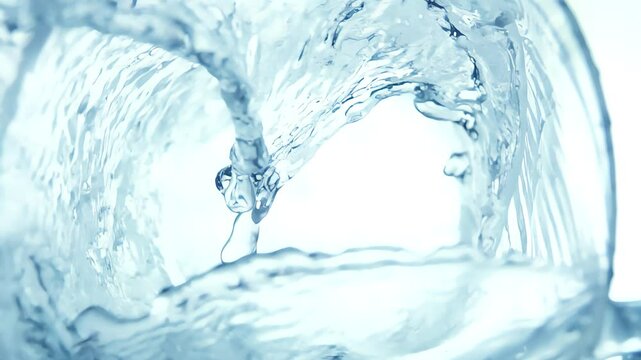 Water fly against to the camera on a black background in slow motion. High quality 4k footage