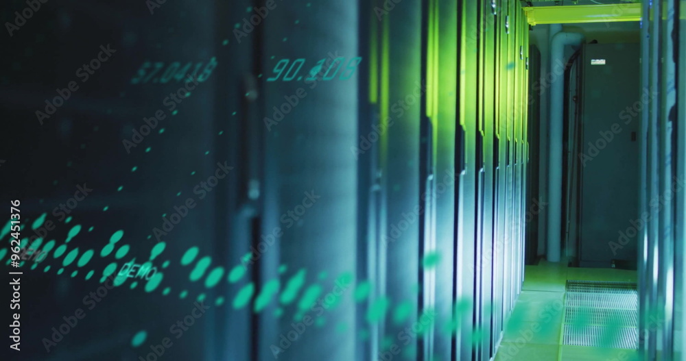 Poster image of digital data processing over computer servers