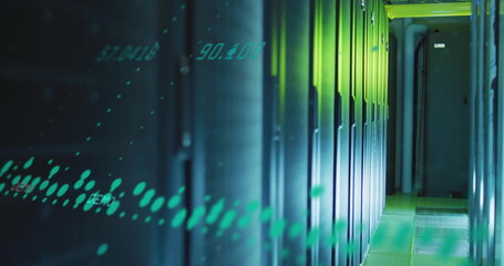 Image of digital data processing over computer servers