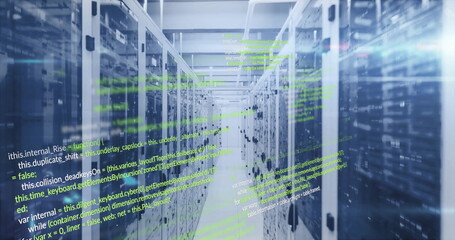 Computer code image over servers in data center