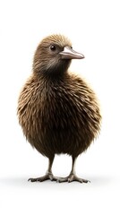 Fototapeta premium Kiwi Bird on White Background, Photo Realistic, Texture, Pattern Background, Wallpaper, Cover and Screen of Smartphone, PC, Laptop, 9:16 and 16:9 Format